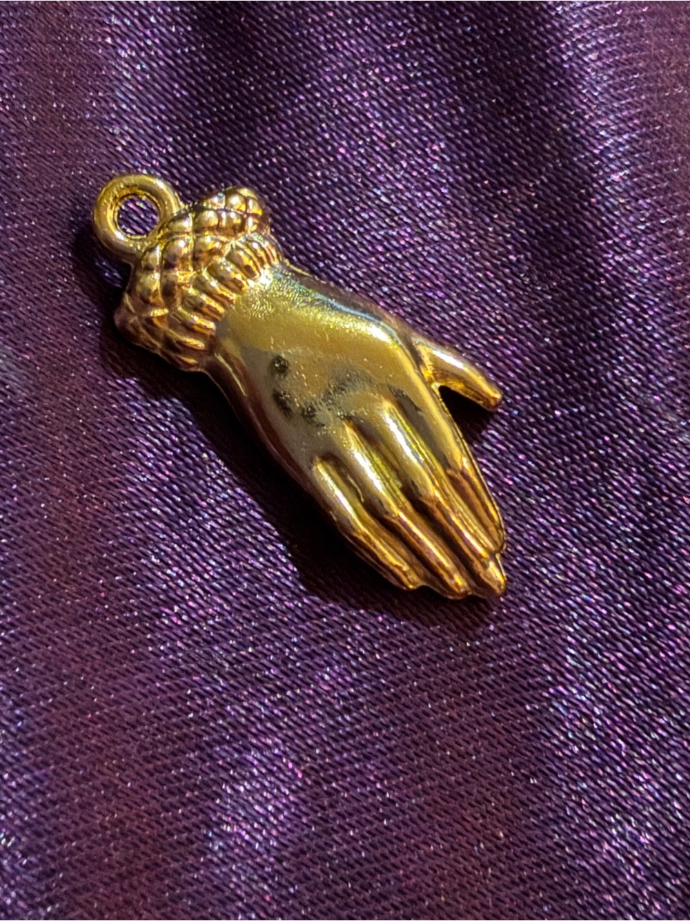Gold Hand Charm Pendant